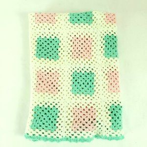 Crocheted Baby Lap Blanket Afghan Throw 36 X 68